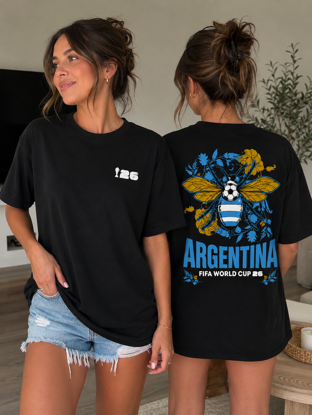 Argentina FIFA World Cup 2026 Custom Shirt - Front and Back lifestyle shot