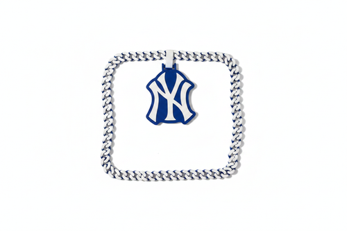 Custom 3D printed New York Yankees hype chain necklace on white background