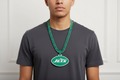 Person wearing a custom 3D printed New York Jets hype chain necklace